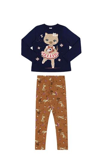 Imagem de Conjunto infantil de blusa e legging marinho ref 19122