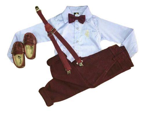 Imagem de Conjunto Infantil De Camisa Social Calça Suspensório 1 Ao 8