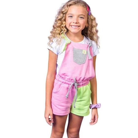 Imagem de Conjunto Infantil de Jardineira e Cropped 49378 - Kukiê