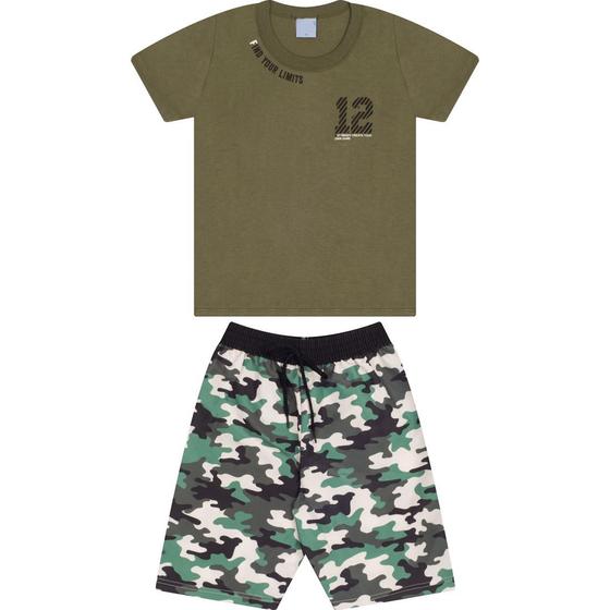 Imagem de Conjunto Infantil de Menino Camuflado Verde