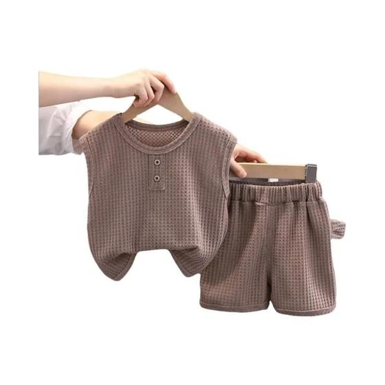 Imagem de Conjunto Infantil de Verão 2 Peças - Colete e Shorts para Bebês e Crianças