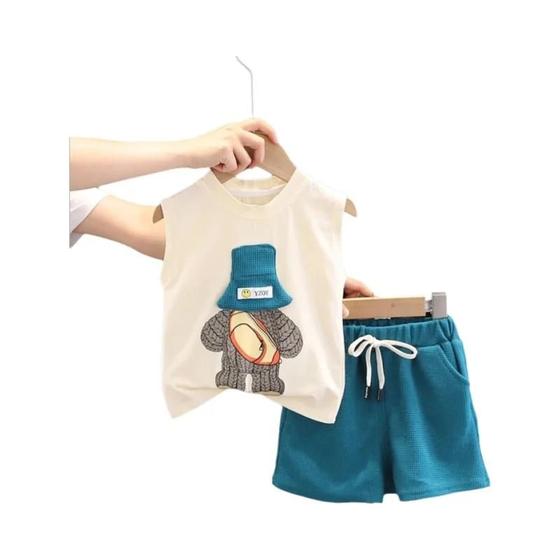 Imagem de Conjunto Infantil de Verão 2 Peças - Colete e Shorts para Bebês e Crianças