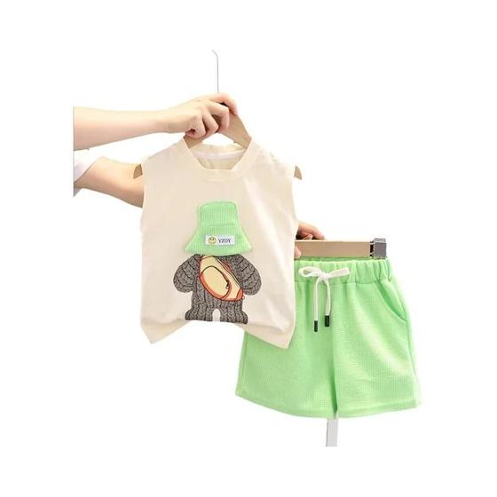 Imagem de Conjunto Infantil de Verão 2 Peças - Colete e Shorts para Bebês e Crianças