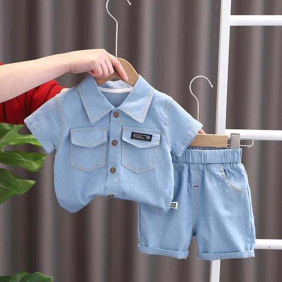 Imagem de Conjunto Infantil de Verão - Calças e Top Jeans para Meninos