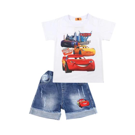 Imagem de Conjunto infantil Disney camiseta carros + bermuda menino