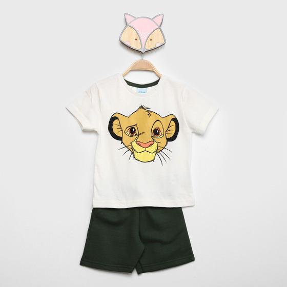 Imagem de Conjunto Infantil Disney Camiseta Simba + Bermuda Menino
