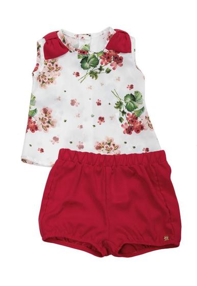 Imagem de Conjunto Infantil Estampado Vermelho Ok&Pakita