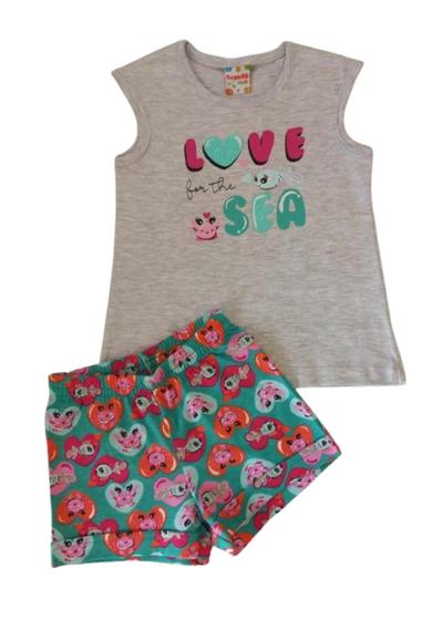 Imagem de Conjunto Infantil Feminino Blusa Regata + Short Brandili Club