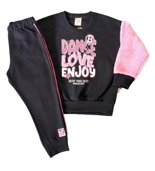 Imagem de Conjunto Infantil Feminino Blusão ML + Calça Brincar é Arte