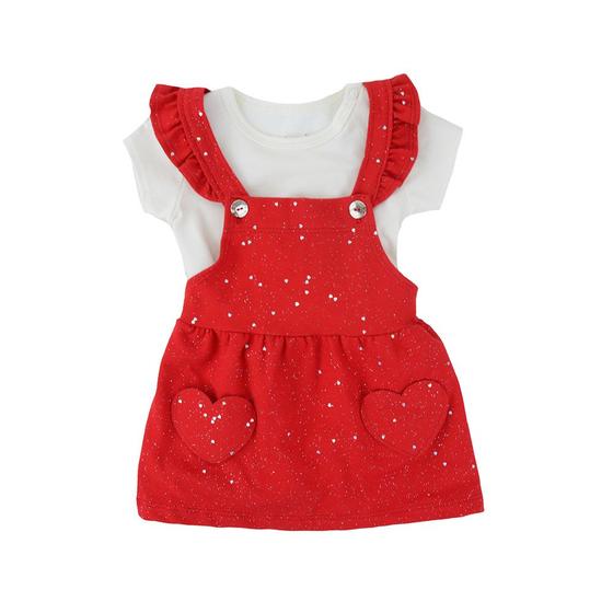 Imagem de Conjunto Infantil Feminino Brandili Salopete e Body Vermelho - 25900