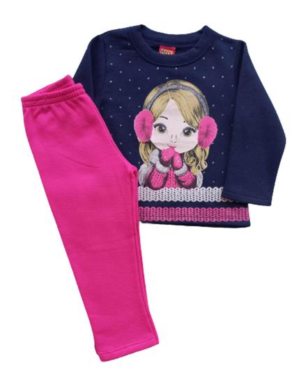 Imagem de Conjunto Infantil Feminino Casaco ML + Calça Moletom Kyly