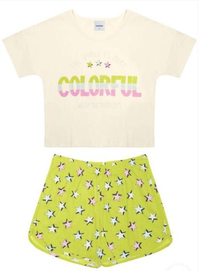 Imagem de Conjunto infantil feminino colorful off white