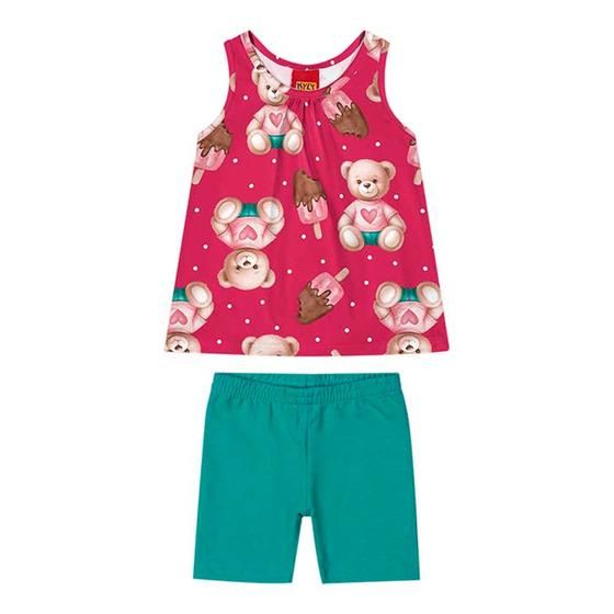 Imagem de Conjunto Infantil Feminino com bermuda em cotton