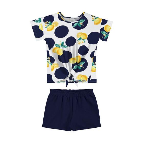 Imagem de Conjunto Infantil Feminino Curto Branco Fruta - Alakazoo