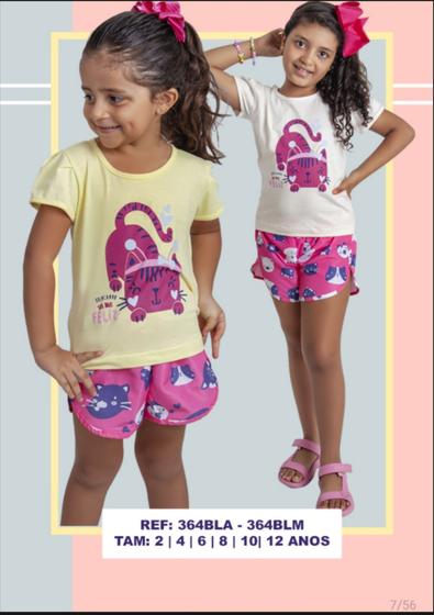 Imagem de Conjunto infantil feminino gatinha Feliz