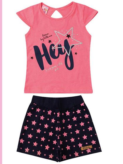 Imagem de Conjunto Infantil Feminino Hey Star - Lual Kids - Rosê/Marinho