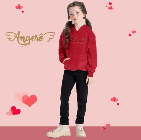 Imagem de Conjunto Infantil Feminino Moletom Felpado/ Pelo Caress e Cotton Angerô