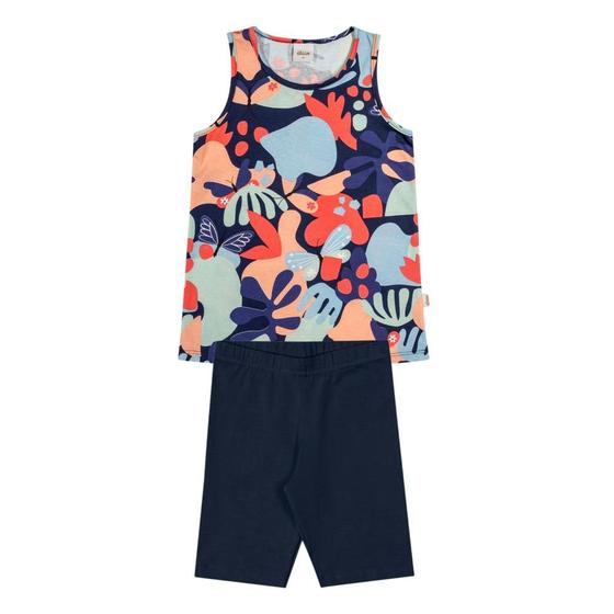 Imagem de Conjunto Infantil Feminino Regata + Short Flores Borboleta