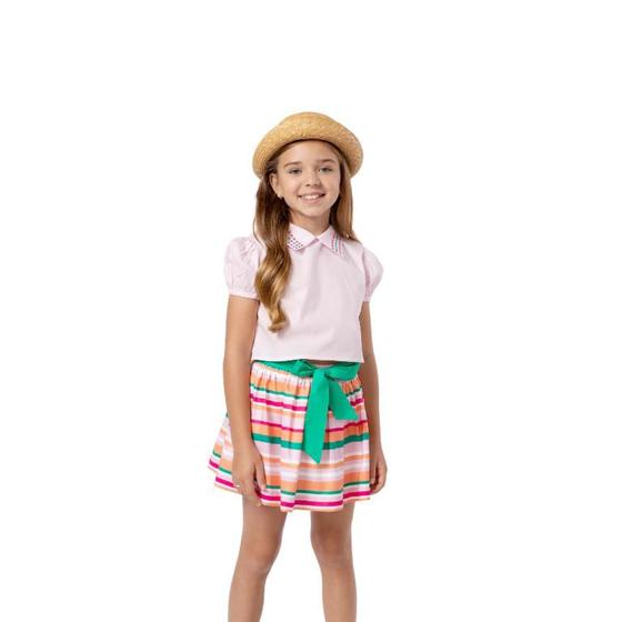 Imagem de Conjunto Infantil Feminino Saia Camisa Princesa Luxo 851013