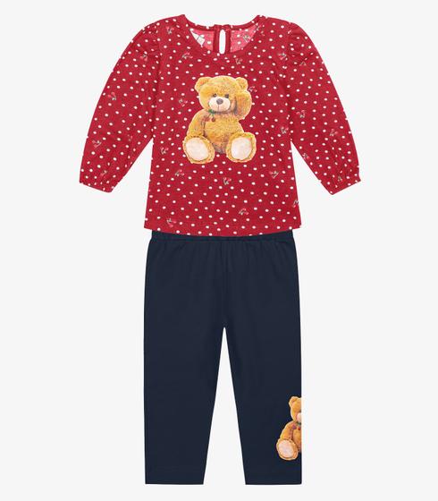 Imagem de Conjunto Infantil Feminino Ursinho Trick Nick Vermelho