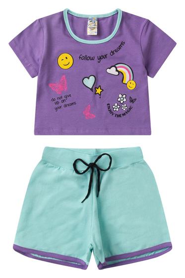 Imagem de Conjunto Infantil Feminino Verão Dreams Cropped - Hey Kids Lilás