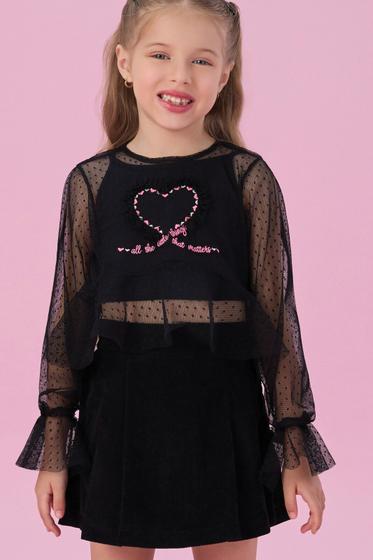 Imagem de Conjunto Infantil Festa Tule Preto Petit Cherie