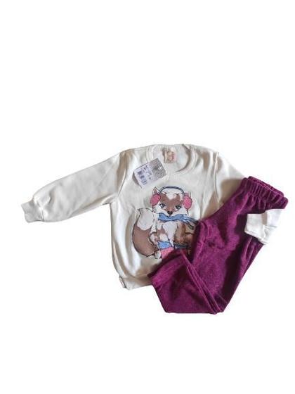 Imagem de Conjunto infantil inverno blusa moletom e calça boucle
