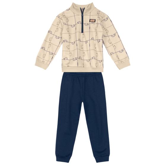 Imagem de Conjunto Infantil Inverno Menino Blusa e Calça Moletom Mundi