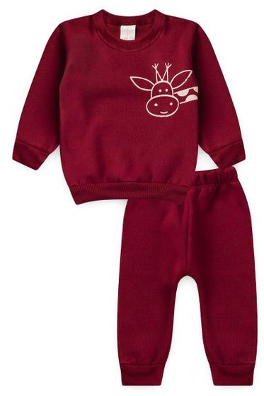 Imagem de Conjunto Infantil Inverno Moletom Peluciado Calça Saruel Duma Kids