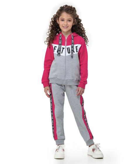 Imagem de Conjunto Infantil jaqueta e calça em moletom felpado NR 08