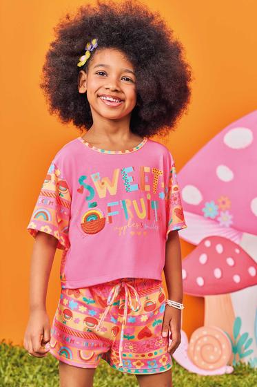 Imagem de Conjunto Infantil Kukie Alecrim Verão Shorts e Blusa Sweet Fruit