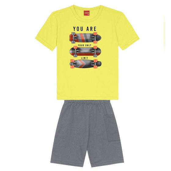 Imagem de Conjunto infantil kyly menino skate amarelo