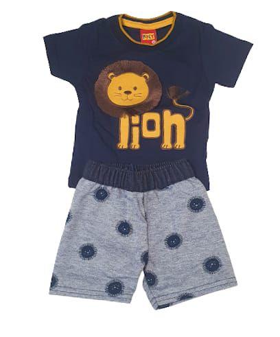 Imagem de Conjunto infantil leão camiseta e bermuda kyly tam m