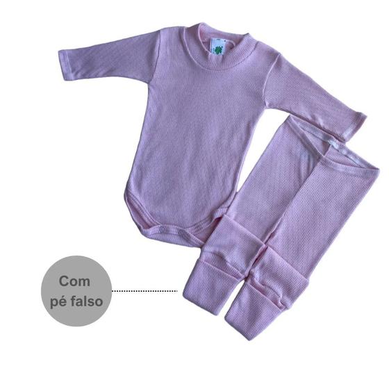 Imagem de Conjunto Infantil Lion Segunda Pele Body E Calça Rosa TAM RN