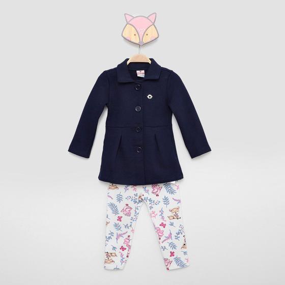 Imagem de Conjunto Infantil Longo Brandili Casaco Moletom e Legging Cute Menina