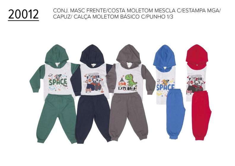 Imagem de Conjunto Infantil Masculino Blusão e Calça Moletom 1 ao 3