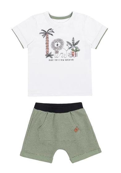 Imagem de Conjunto Infantil Masculino Camiseta Camisa Leão Palmeira Com Bermuda Em Moletom Alakazoo