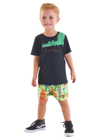 Imagem de Conjunto Infantil Masculino com Short Microfibra Jacaré - Up Baby