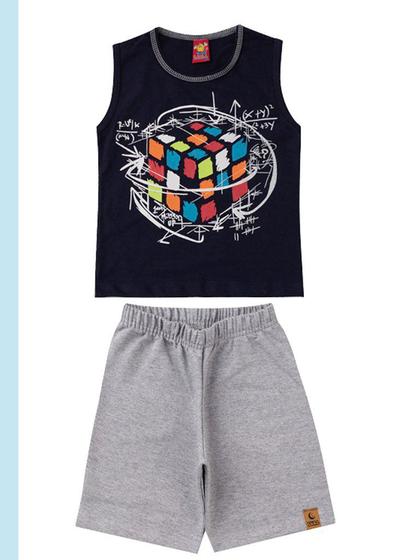 Imagem de Conjunto Infantil Masculino Magic Cube - Lual Kids - Marinho/Mescla