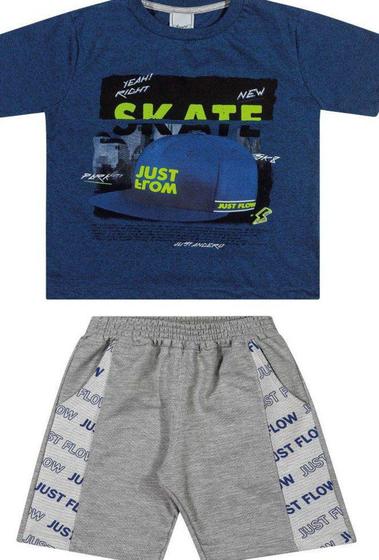 Imagem de Conjunto Infantil Masculino Skate Azul Marinho - Angero