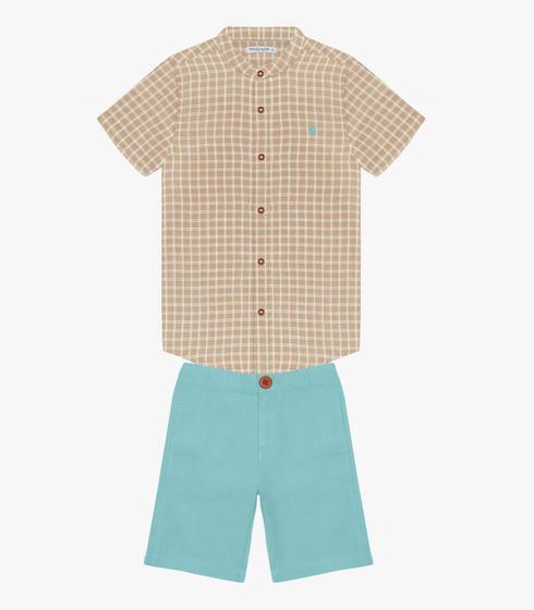 Imagem de Conjunto Infantil Masculino Xadrez Trick Nick Bege