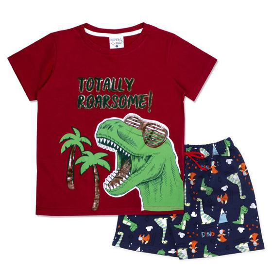 Imagem de Conjunto Infantil Meia Malha/Moletom Turminha & Cia 1072 Vermelho