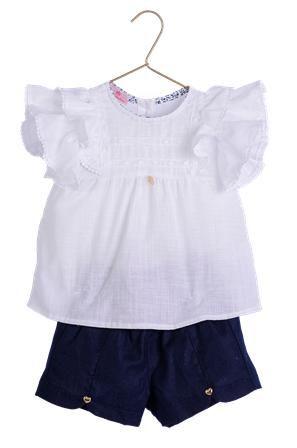 Imagem de Conjunto Infantil Menina Bata Short Tecido Social Chic 13105