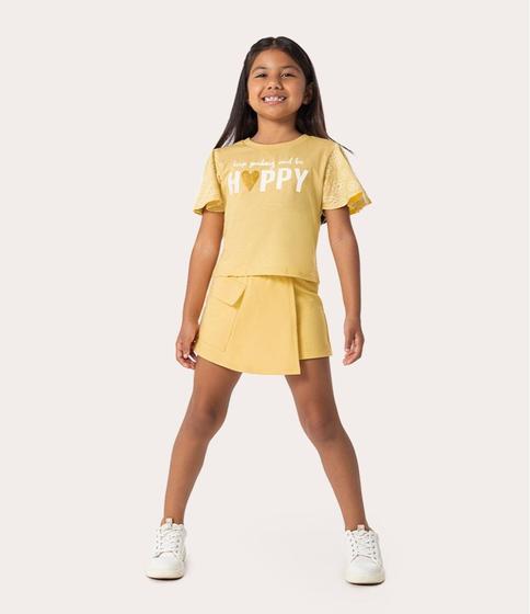 Imagem de Conjunto Infantil Menina Blusa e Short Saia em Algodão Malwee Kids