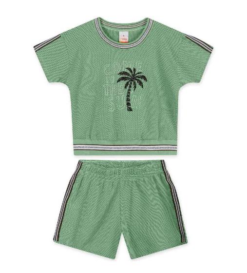 Imagem de Conjunto Infantil Menina Blusa e Short Verde Marisol 10318363