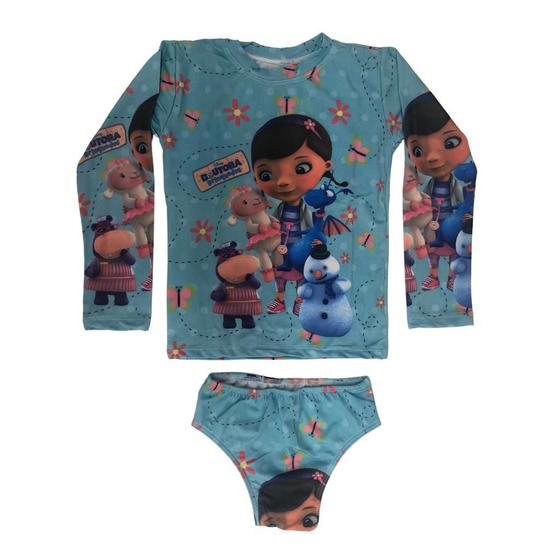 Imagem de Conjunto Infantil Menina Blusa Manga Longa Biquini com Proteção Solar UV50+ 2 ao 6