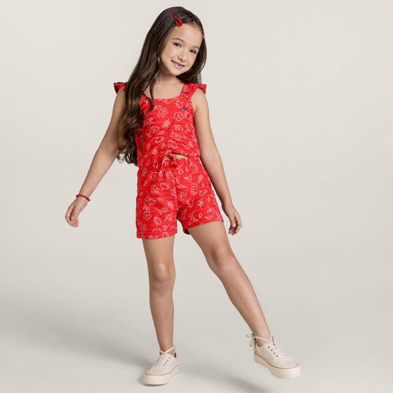 Imagem de Conjunto Infantil Menina Brandili Vermelho