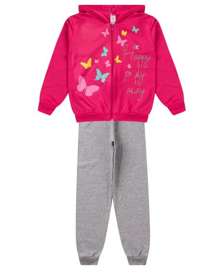 Imagem de Conjunto Infantil Menina Com Jaqueta Kappes Rosa