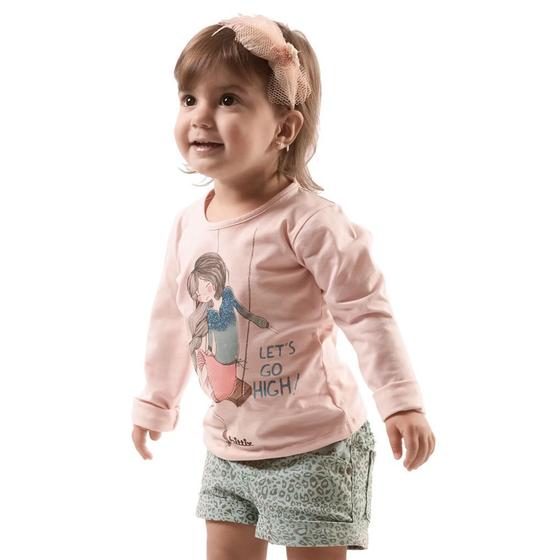 Imagem de Conjunto Infantil Menina de Trança Camiseta e Short Oncinha