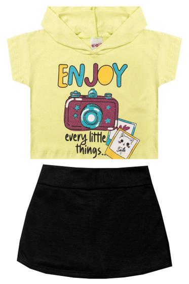 Imagem de Conjunto Infantil Menina Enjoy Cropped Amarelo